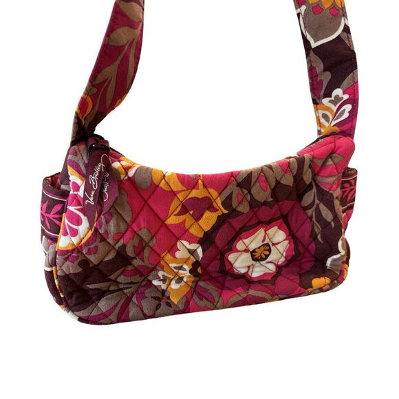 Vera Bradley Carnaby Retired Pattern Shoulder Bag Fuschia Pink Flower Excellent - Picture 4 of 7